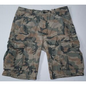 Levi Strauss & Co Mens Camouflage Cargo Shorts Green Brown Size 30 12463-0001
